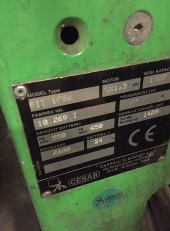Електрокар Cesab 1000 kg