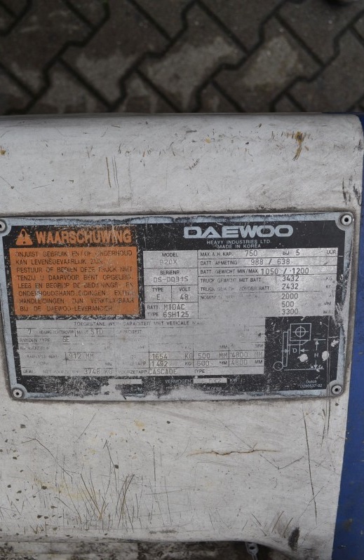 Електрокар Daewoo B20X 2000 kg