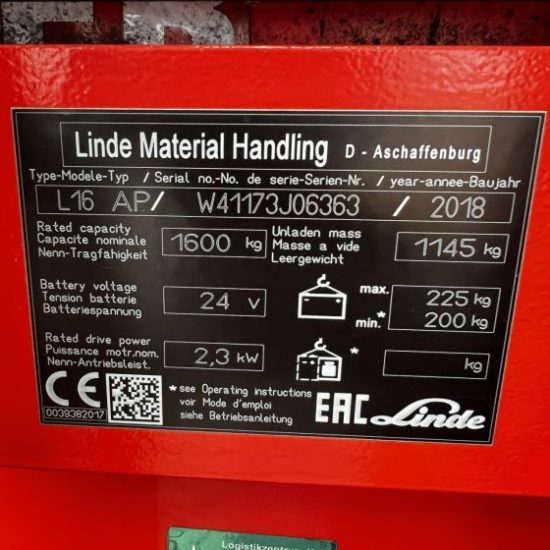 Стакер Linde L16AP