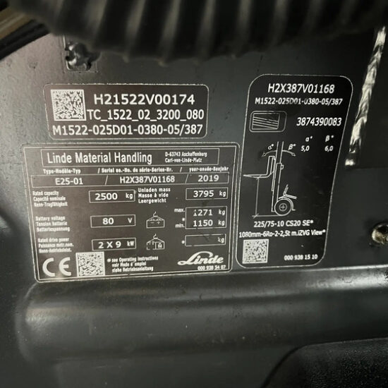 Електрокар Linde E25 387