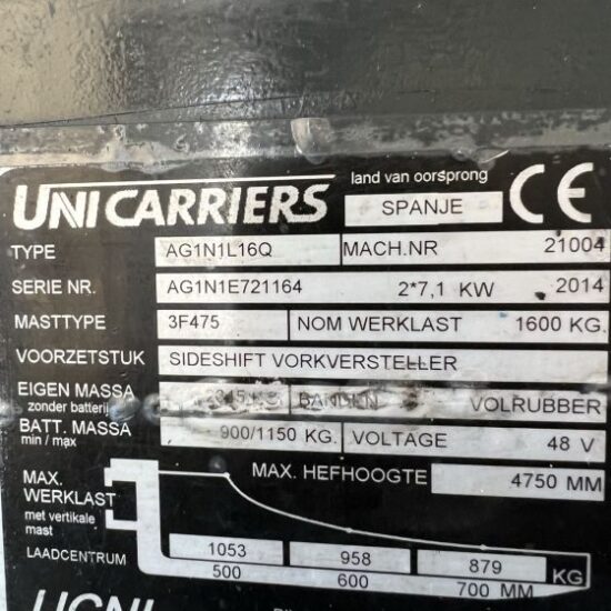 електрокар Unicarriers AG1N1L16Q